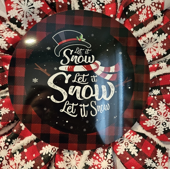 Handmade flat snowman wreath - Picture 2 of 2